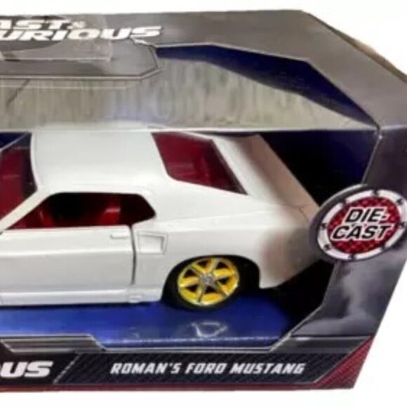 Fast & Furious Roman's Ford Mustang Jada White Die-cast 1:32 Model Car NIP 2022 - Picture 3 of 5